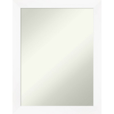 21" x 27" Non-Beveled Cabinet White Narrow Wall Mirror - Amanti Art: Modern Rectangle, Polystyrene Frame