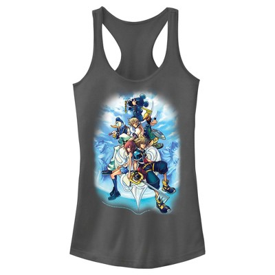 Juniors Womens Kingdom Hearts 2 Box Art Racerback Tank Top