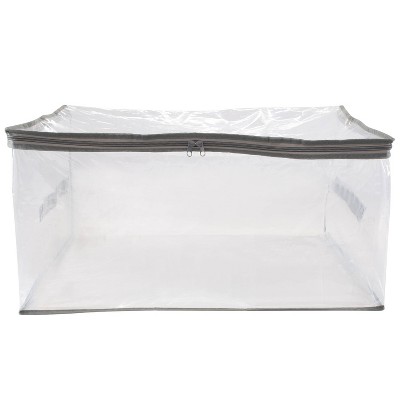 Simplify 2pk Blanket Storage Bag Large: Clear PEVA Bedding Organizer, 24"x12"x18"