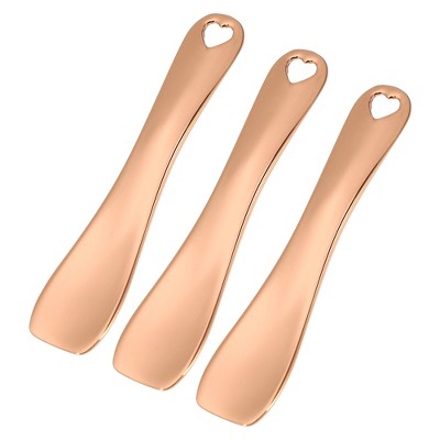 Unique Bargains Makeup Spatula Mini Spoon Eye Cream Massage Sticks Beauty Scoop Heart Shaped 2.36"x0.49" 3 Pcs