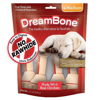 DreamBone Chicken and Vegetable Flavor Rawhide Alternative Dog Treats - 4ct/11oz