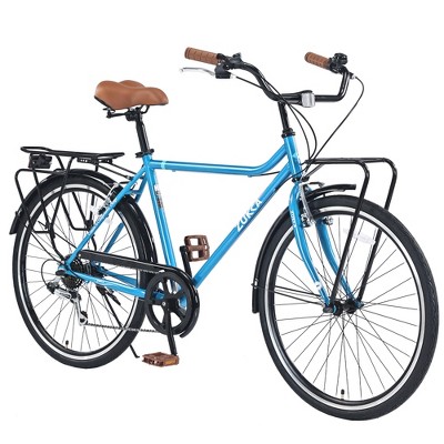 RISOKEYS 26 Inch Vintage Commuting Adult Cruiser Bicycle, 7 Speed Commuter Steel Frame Bike for Commuting to Work Shopping Hanging Out