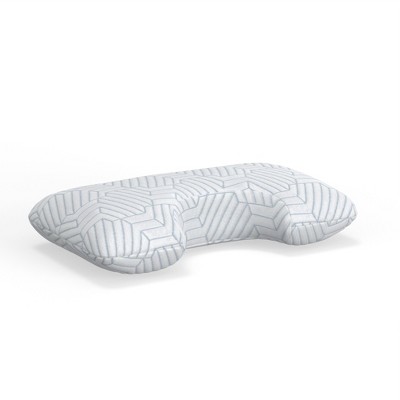 DSVIMOY Support Pillow Cooling Foam Pillow with Ventilation Channels for Comfortable Sleep, White and Blue, 16"*8"*8"