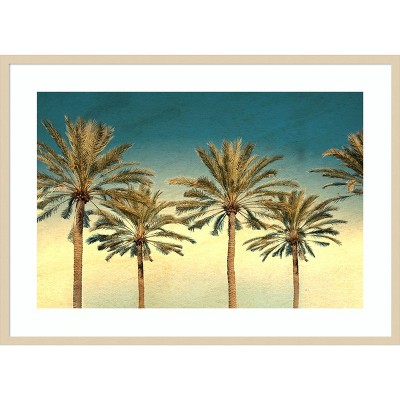 Amanti Art Distressed Palm Trees by Daniel Stein Wood Framed Wall Art Print