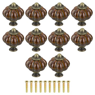 Unique Bargains Decorative Vintage Ceramic Drawers Cabinets Knobs and Pulls 10 Pcs