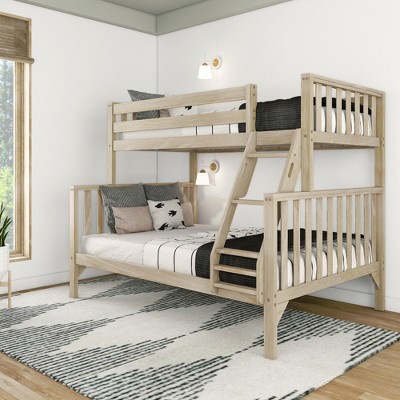 Max & Lily Bunk Bed Twin over Full Size, Solid Wood Scandinavian Style Bunk Beds for Kids