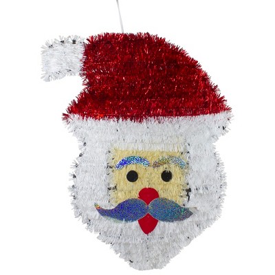 Northlight 19" Tinsel Santa Claus Iridescent Christmas Window Decoration