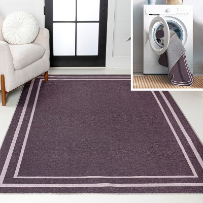 JONATHAN Y Sloane Classic 2-Stripe Border Washable Area Rug