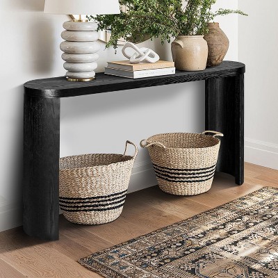 TiramisuBest 40in Console Table with Storage Shelf, Retro Entryway Table with AdjusTable Storage Shelf, Sofa Couch Table with Light Espresso