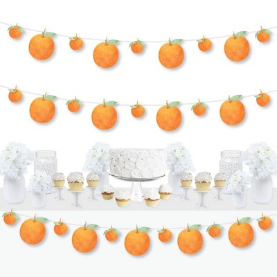 Big Dot of Happiness Little Clementine - Orange Citrus Baby Shower or Birthday Party DIY Decorations - Clothespin Garland Banner - 44 Pieces
