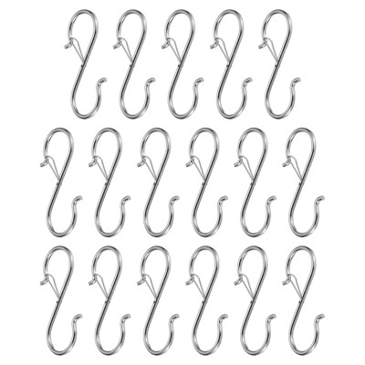 Unique Bargains Iron Safety Buckle Kitchen S-shaped Hooks and Hangers 17 Pcs