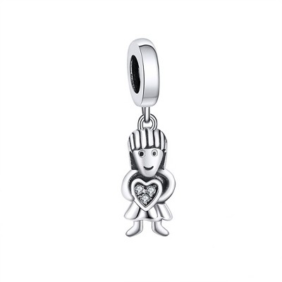 Little Girl Heart Charm for Women Bracelet Oxidized Sterling Silver Ginger Lyne Collection