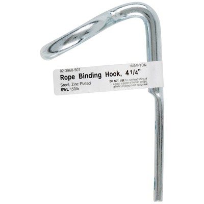 Hampton Small Zinc-Plated Silver Steel 4.125 in. L Rope Binding Hook 150 lb 1 pk (Case of 10)