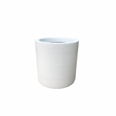Rosemead Home & Garden, Inc. 13" Wide Kante Lightweight Concrete Modern Cylinder Outdoor Planter Pure White