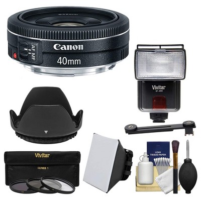 Canon 40mm f/2.8 EF STM Lens Flash Kit W/ Light Diffuser & More
