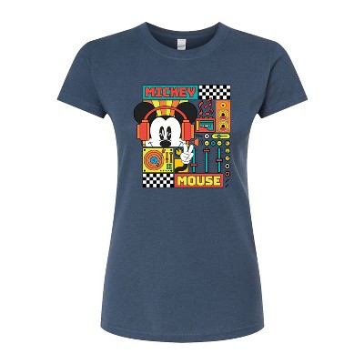 Women's - Disney - Mickey Mouse Rhythm Waves Fitted Graphic T-Shirt