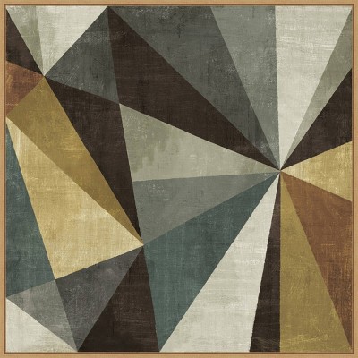 30" x 30" Triangle Awesome by Michael Mullan Framed Canvas Wall Art Print - Amanti Art: Modern Decor, Earth Tone Lithograph