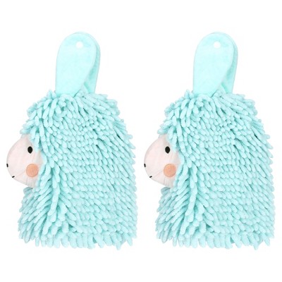 REGALWOVEN Cute Cartoon Alpaca Soft Absorbent Chenille Decorative Hand Towels 2 Pcs