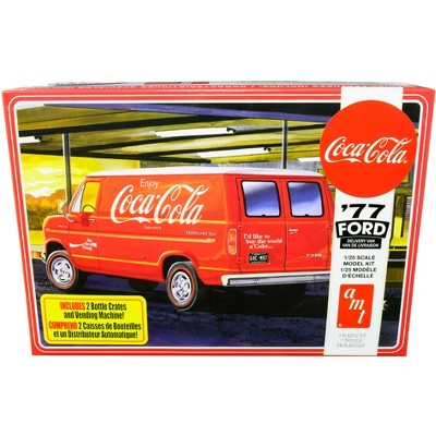 Skill 3 Model Kit 1977 Ford Delivery Van with 2 Bottles Crates and Vending Machine "Coca-Cola" 1/25 Scale Model by AMT