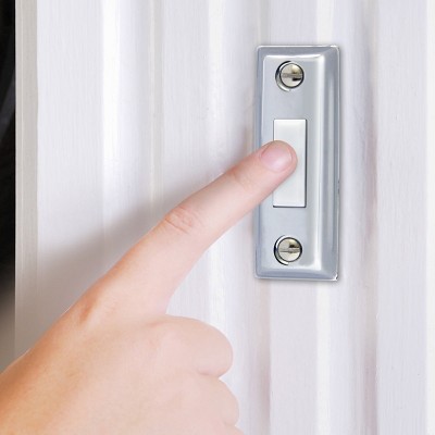 IQ America Wired Doorbell Lighted Chrome Silver with White Pushbutton