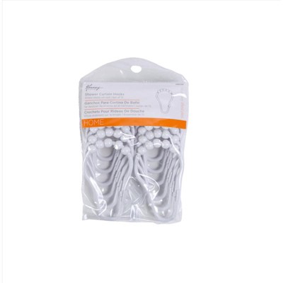 Kenney - Shower Curtain Rings - Plastic - White - 12 Pack