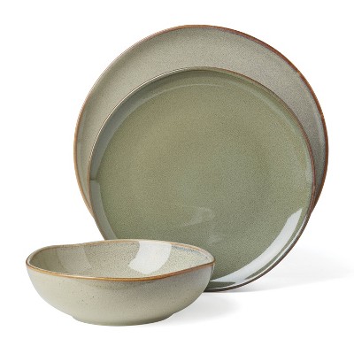 Oneida 12pc Dinnerware Set Organic Shade Sage Green