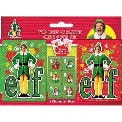 MasterPieces Elf 2-pack Playing Cards & Dice Set for Kids and Families