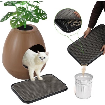 Sandinrayli Cat Litter Mat Kitty Litter Trapping Mat Double Layer Waterproof Litter Box Mat for Floor, Grey