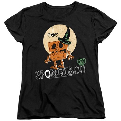 Women's Spongebob Squarepants Halloween Spongeboo Skeleton T-Shirt