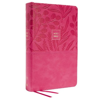 KJV Holy Bible: Large Print Single-Column with 43,000 End-Of-Verse Cross References, Pink Leathersoft, Personal Size, Red Letter, Comfort Print: King