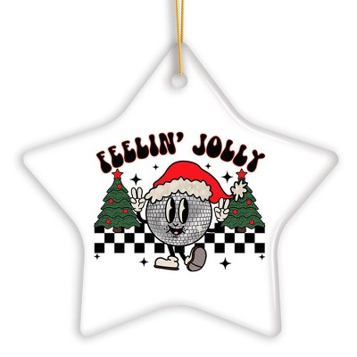 Feelin Jolly Retro Disco Christmas Ornament| OrnamentallyYou