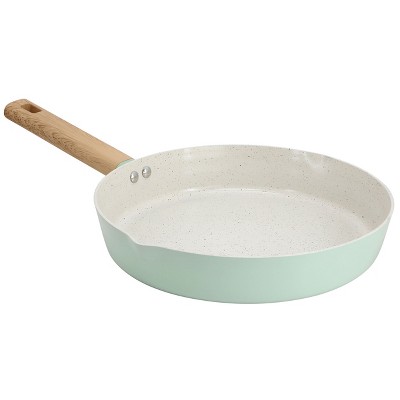 Gibson Home Marbleton Ceramic Nonstick Alumium Frying Pan in Mint