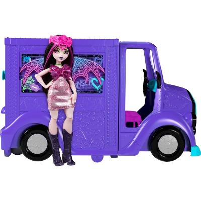 Monster High 10.2" Draculaura Doll and Fangtastic Rockin Food Truck Playset with Themed Accessories