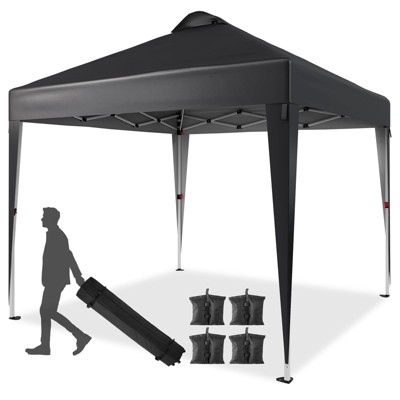 10 x 10 FT Pop Up Canopy Tent, Commercial Portable Canopy with Wheeled Carry Bag, Waterproof Party Tent for Patio, Garden