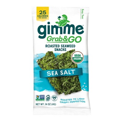 Gimme Grab & Go Sea Salt Roasted Seaweed Snack - 0.14oz