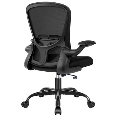 KERDOM Office Chair, Ergonomic Desk Chair with Adjustable Lumbar Support, High Back Mesh Computer Chair with Flip-up Armrests, Black