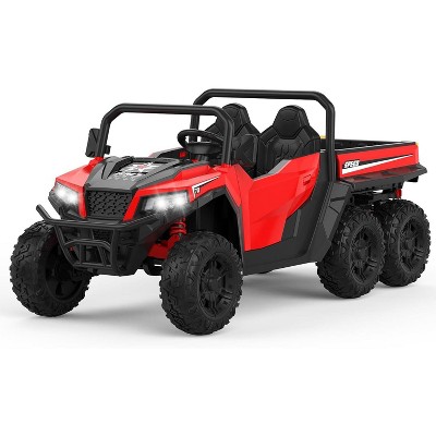 24V 4WD Electric Dump Truck with Remote Control, 2 Seater Kids Ride On Car, Music Player & LED Lights, Birthday Gift for Ages 3+