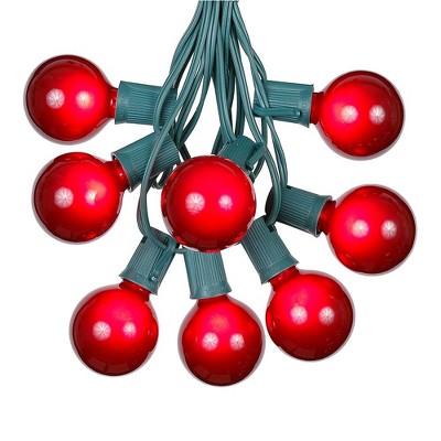 Novelty Lights 25 Feet G50 Globe Outdoor Patio String Lights, Green Wire