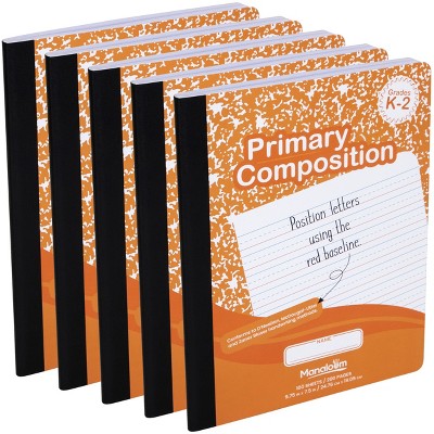 Manaloom Primary Composition Notebook Grades K-2, 100 Sheets - 9.75" x 7.5" - 5 Pack