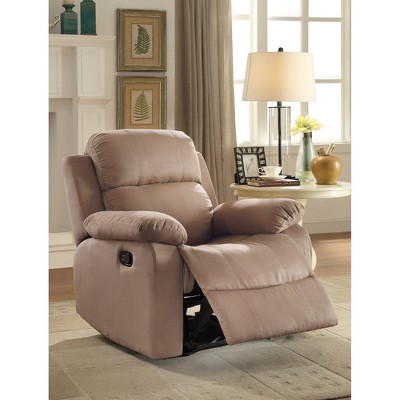 Microfiber Recliner with Pillow Top Arm, Memory Foam Seating and Manual Handle