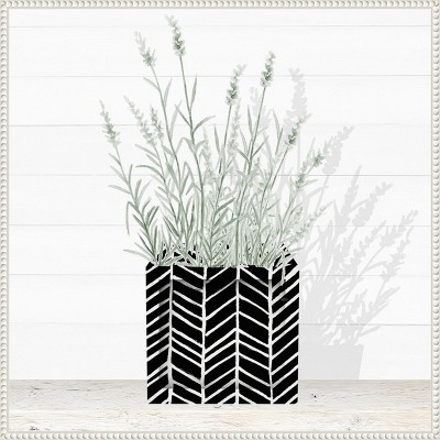 Amanti Art Lavender Blossom In Modern Pot I by Janice Gaynor Canvas Wall Art Print Framed 30 x 30-in.