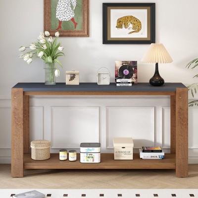 NicBex 59.8''Console Table with Bottom Open Shelf Modern Minimalist Sofa Table behind Couch,Suitable for Entryway,Living Room