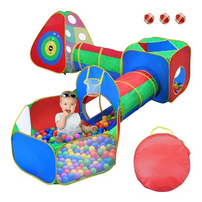 iMountek"5Pcs Kids Ball Pit Tents Pop-Up Playhouse with 2 Crawl Tunnels for Toddlers Indoor & Outdoor Fun"Colorful