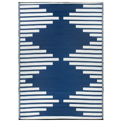 World Rug Gallery Bohemian Stripe Diamond Reversible Recycled Plastic Outdoor Picnic Mat, Camping Rug, RV Rug:  Geometric,  Flat Pile