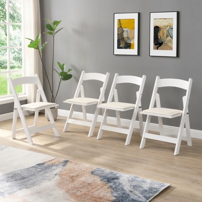 VASIP Set of 4 Upholstered Folding Chair, Solid Wood Frame, Ergonomically Designed Back and Cushion for Kitchen, Restaurant