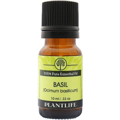 Plantlife Basil Essential Oil – 100% Pure & Therapeutic Grade – Natural, Undiluted & Steam-Distilled – No Additives or Fillers – Aromatherapy – 10ml
