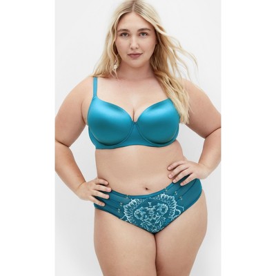 Women's Plus Size Smooth & Chic T-Shirt Bra - teal | CITY CHIC