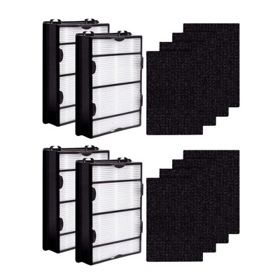 Nispira True HEPA Filter (4) + Carbon Pre Filter Replacement (8) Compatible with Holmes Air Purifier HAPF600 HAPF600D HAPF600D-U2 Filter B
