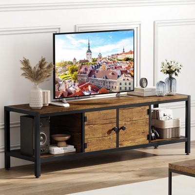 58/65 Inch TV Stand Up to65/ 75 Inches TVs, Modern Entertainment Center with Storage Cabinet, Wide TV Console with Adjustable Feet