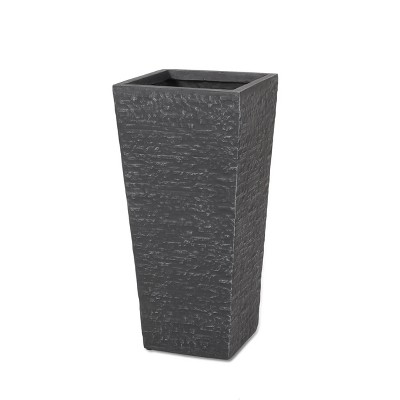 Syemin Planter, Floor Standing Rectangular Planter, Modern Design Outdoor Planter for Garden, Patio Door, Black, 12.5"*12.5"*26.5"
